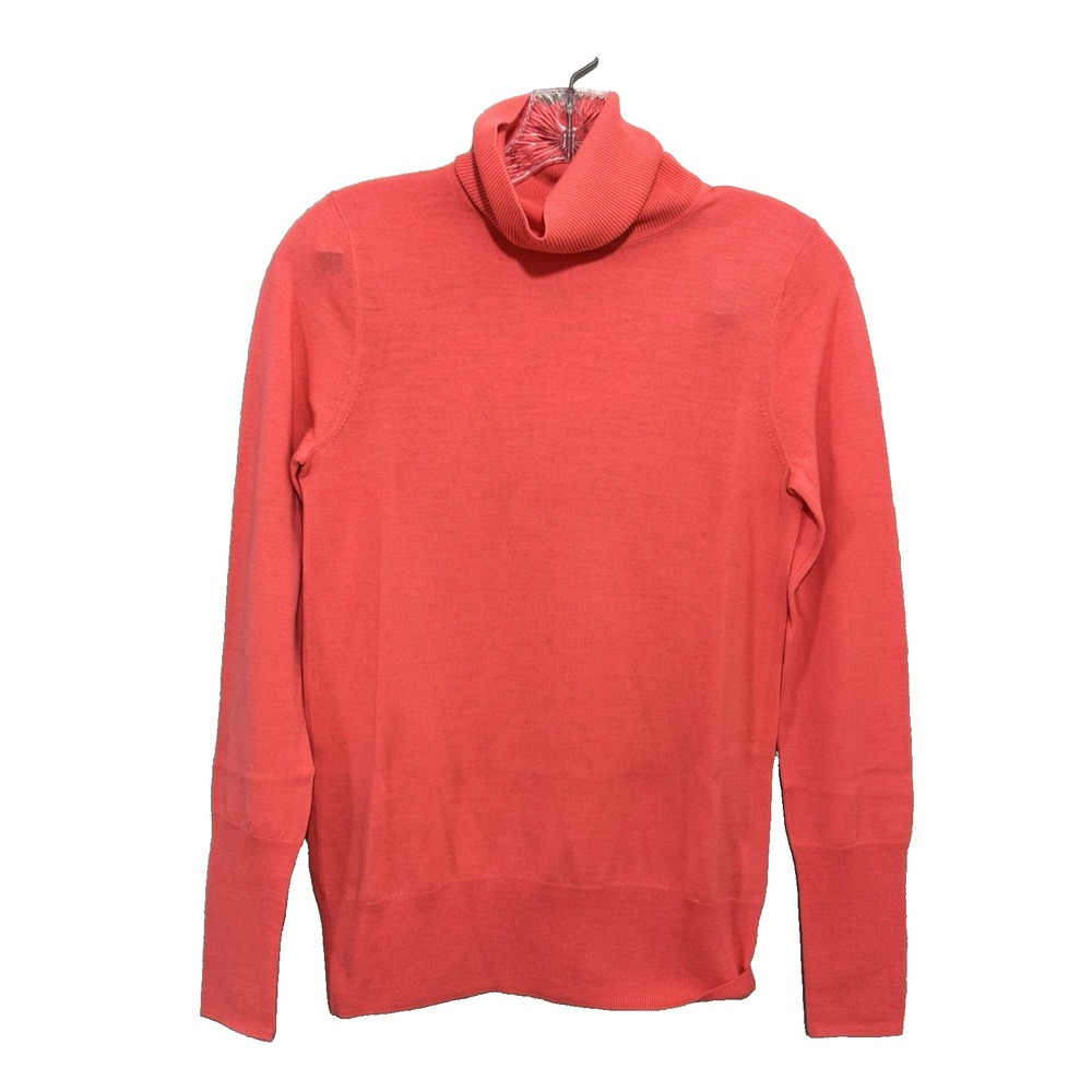 J. Crew Turtleneck Sweater Womens Preppy Size Sz S Coral Merino Wool